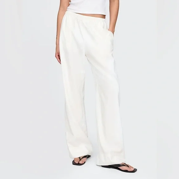 Gap Linen-Blend Easy Wide-Hem Pants - Picture 1 of 4